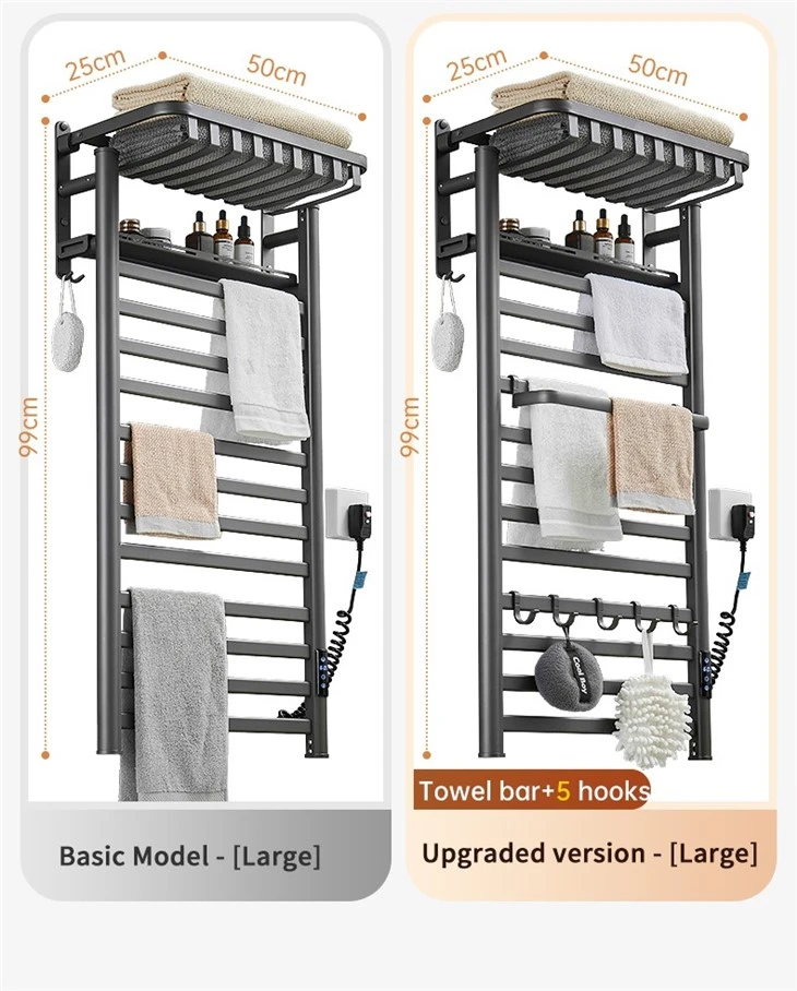 Non perforated electric towel rack